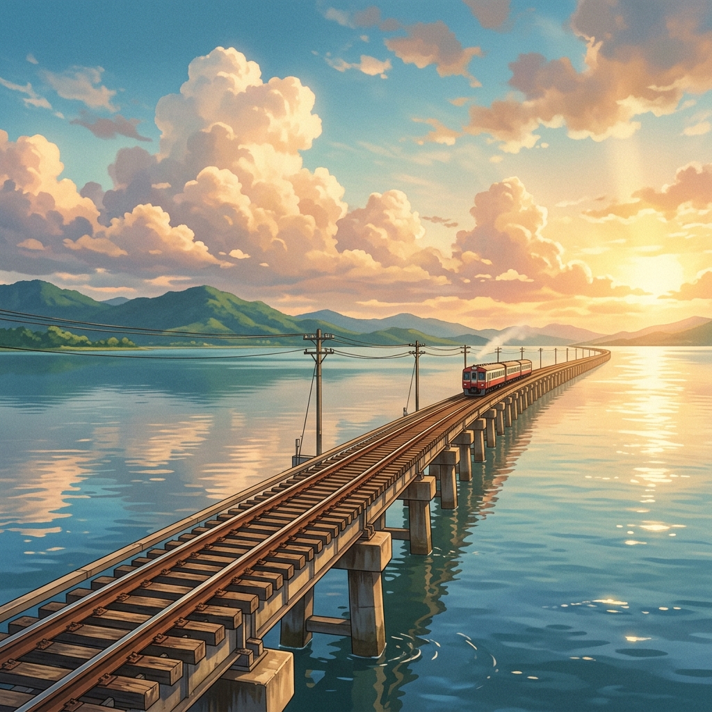 Khok Salung Floating Railway travel view