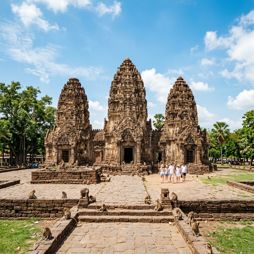 พระปรางค์สามยอด บรรยากาศภายในสถานที่